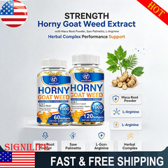 STRENGTH Horny Goat Weed Extract W/ Maca Root Powder, Saw Palmetto, L-Arginine.