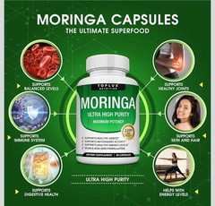 Toplux Nutrition Moringa Ultra High Purity Maximum Potency 1200mg 90 Capsules