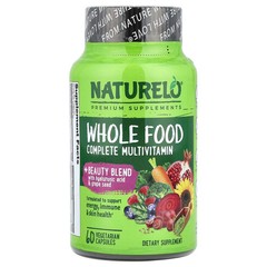 2 X NATURELO, Whole Food Complete Multivitamin + Beauty Blend, 60 Vegetarian Ca