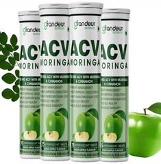 Grandeur ACV Moringa For Weight Management, Apple Cider Vinegar 15 Tablets Pack4