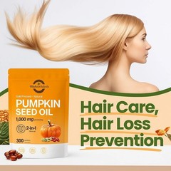 300ct Pumpkin Seed Oil & Saw Palmetto Softgels 1000mg Natural Supplement