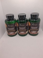 Vegavero Organic Mushroom Extracts Supplement Getting 3 Bottles Exp 1/28