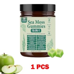 Quality 16 in 1 Organic Sea Moss Gummy | Irishmoss Extract 6000Mg | Green Apple