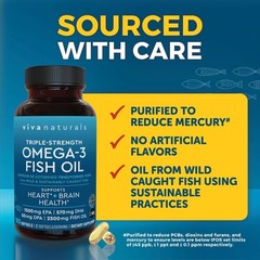 Triple Strength Fish Oil Omega 3 Supplements for Women and Men – 2500 mg High…