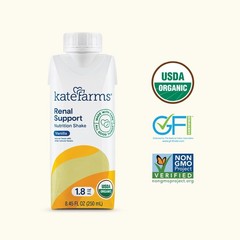 KATE FARMS Renal Support Nutrition Shake Vanilla, 12-8.45 FL OZ Cartons