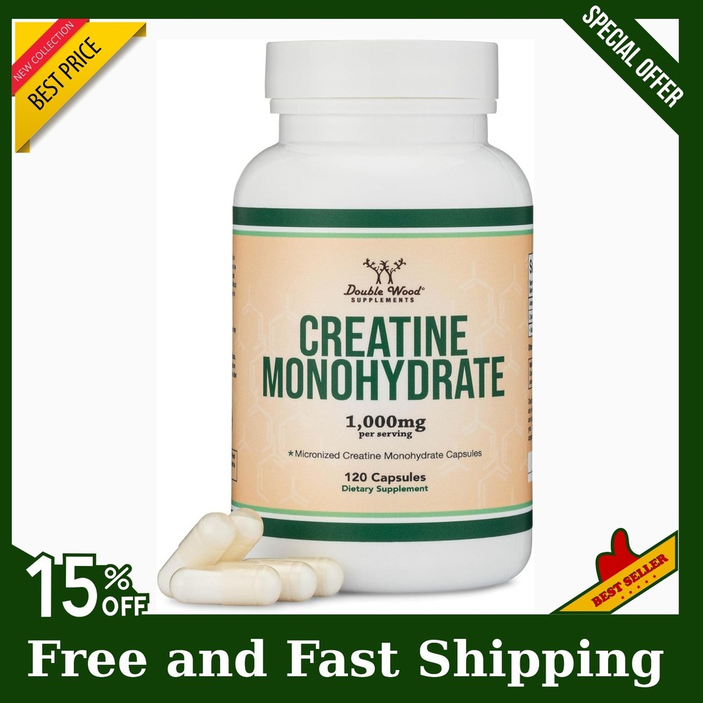 Creatine Pills 1,000Mg per Serving (120 Creatine Capsules) Free Shipping! NEW!..