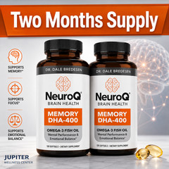 2 Bottles – NeuroQ Memory DHA-400 Brain Health Omega-3, 120 Caps ea – Exp 7/2027