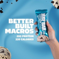 MRE Cookies & Cream Protein Bars – 12 Count Snack Bars for Breakfast or Post-…
