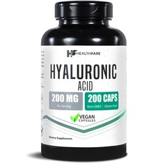 HealthFare Hyaluronic Acid 200mg, 200 Vegan Capsules – Gluten Free, Non-GMO