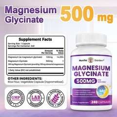 Magnesium Glycinate 500mg 240 Capsules – High Absorption Magnesium Supplement