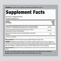 Panax Ginseng Capsules | 5000 mg | 120 Count | Non-GMO | by Piping Rock