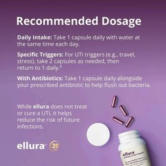 Ellura 36mg Cranberry Capsules 90ct – UTI Support Supplement – Urinary Health