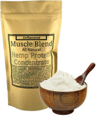 Muscle Blend Hemp Protein Concentrate 12 oz Zipper Pouch, All Natural, Vegan