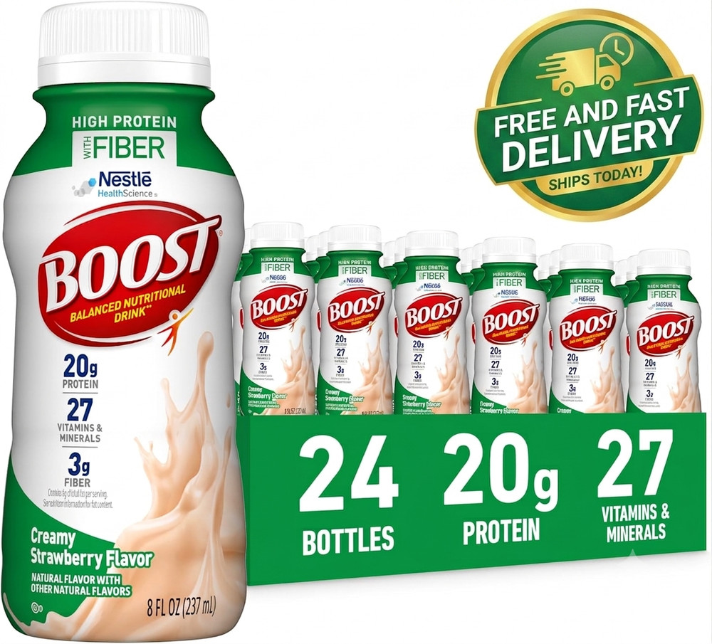 BOOST High Protein with Fiber Ready to Drink Complete Nutritional Drink, Creamy