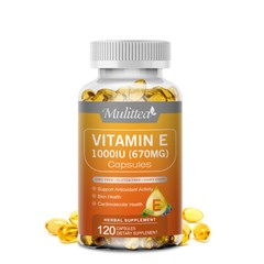 Mulittea Vitamin E 1000 IU Antioxidant Immune Skin Health Mixed Tocopherols 120