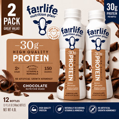 2-Pack Fairlife Nutrition Plan 30g Protein Shake, Chocolate, 11.5 fl. oz.,12 pk.