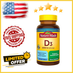 Nature Made Vitamin D3 1000 IU (25 mcg), Vitamin D Supplement for Health Support