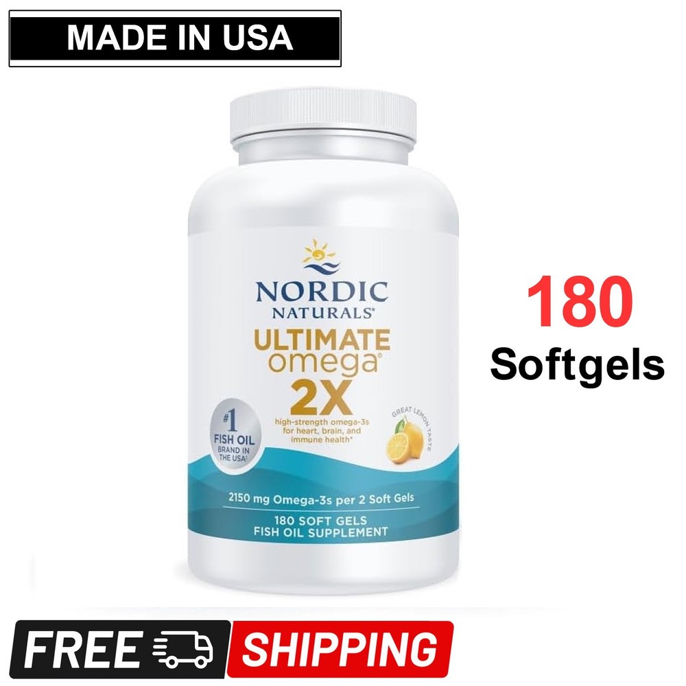 Nordic Naturals Ultimate Omega 2x Fish Oil 2150 mg 180 SoftGels EPA & DHA