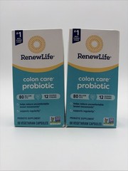 Renewlife Colon Care Probiotic Supplement 60 Capsules Exp 7/26 Lot Of 2