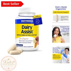Enjoy Dairy Again: DairyAssist 30 Caps Lactase Supplement, & Gluten-Free