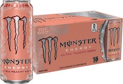 Sugar Free Energy Drink, Ultra Peachy Keen Flavor, 16 oz Can