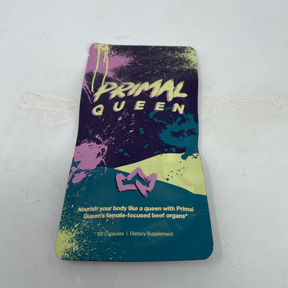 Primal Queen Beef Organs 60ct Capsules – Purple/Teal Pouch