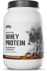 Levels Grass Fed Whey Protein Powder, 24G of Protein, Chocolate Peanut B, 2LB