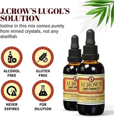 Lugol’s 2% Iodine Solution – 2 oz , Gluten-Free & Alcohol-Free Drops