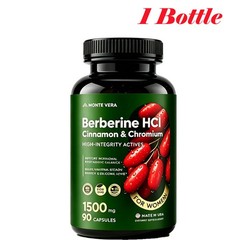 Berberine HCI 1500mg with Chromium Cinnamon Vegan Non-GMO Supplement 90 Capsules