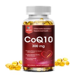 CoQ10 Ubiquinone High Absorption Q10 Coenzyme 300mg 120 Vegetarian Softgels Caps