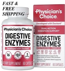 Physician’s CHOICE Digestive Enzymes – Multi Enzymes, Organic Prebiotics – 60 CT