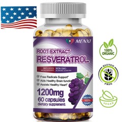 Resveratrol 1200mg Anti-aging Antioxidant for Brain, Skin & Immune System 60caps