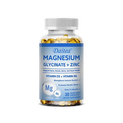 Daitea Magnesium and Zinc Capsules – Magnesium Glycinate Supplement to Support M