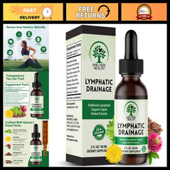 Organic Lymphatic Drainage Drops 2 Fl. Oz | Vegan, Non-GMO Supplement with Cleav