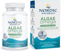 Nordic Naturals Algae Omega – 120 Soft Gels – 715 mg Omega-3 – Certified Vegan