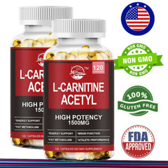 Acetyl L-Carnitine HCL Capsules| 1500mg | 240 Count | Non-Gmo and Gluten Free