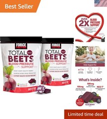 Total Beets Blood Pressure Support Supplement – Acai Berry Chewables, 240 Count