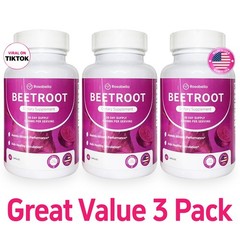 3PCS Rosabella OrganicBeet Root 60 Capsules Natural Energy Boost Blood Pressure+
