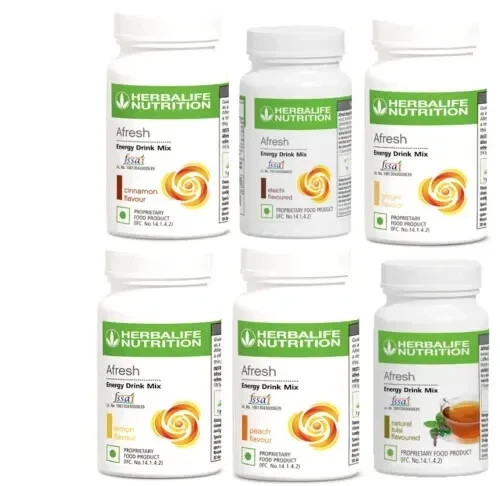Combo of 6 Bottles of Herbalife Afresh Energy Drink Mix Tea in All Flavors F/S