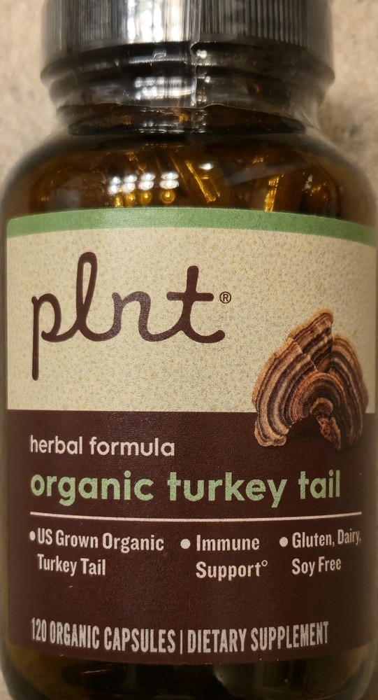 Plnt ORGANIC TURKEY TAIL MUSHROOM 120 Vegan Capsules (60 Servings) BEST BY 11/26