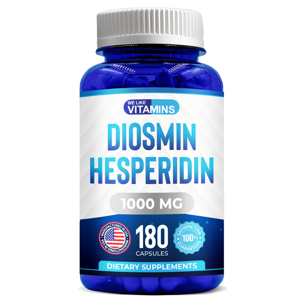 We Like Vitamins Diosmin Hesperidin 1000mg – 180 Capsules – 90 Day Supply