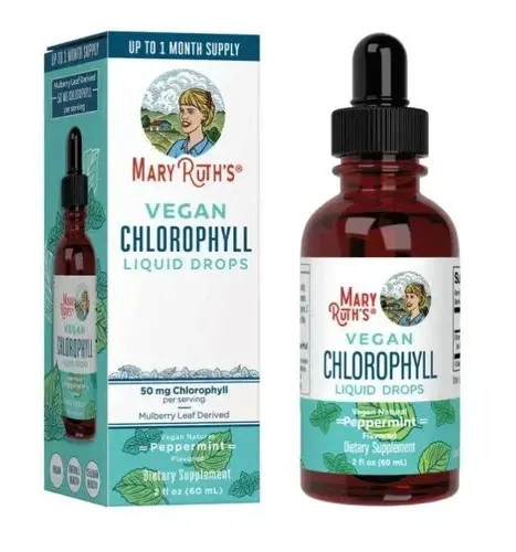 NEW Mary Ruth’s VEGAN Chlorophyll Liquid Drops Peppermint Flavored 2Fl Oz (60ml)