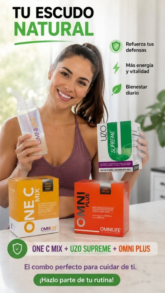 Pack Omnilife One C Mix + Oml Plus + Uzu Supreme REFUERZA TU SISTEMA INMUNE