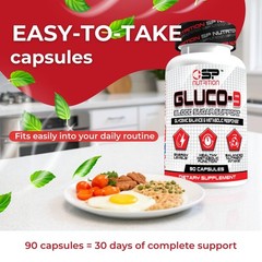 Blood Sugar Support Supplement – Natural Glucose Control, Energy Boost, 60 Capsu