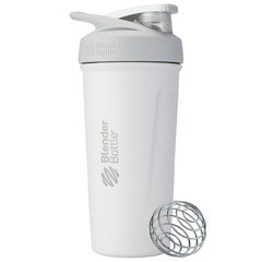 BlenderBottle Strada Insulated Stainless Steel Shaker 24 oz White Leakproof