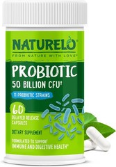 NATURELO Probiotic Supplement – 50 Billion CFU – 11 Strains – One Daily