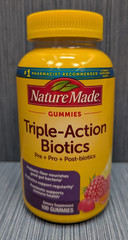 Nature Made Gummies Triple-Action Biotics Pre + Pro + Post-Biotics x 100 Gummies