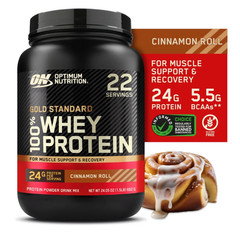 Optimum Nutrition Gold Standard 100% Whey Protein, Cinnamon Roll, 1.5 lb, 22 Ser