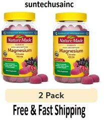 Magnesium Citrate Gummies 64-Count Nature Made High Absorption 200 MG ( 2 Pack)