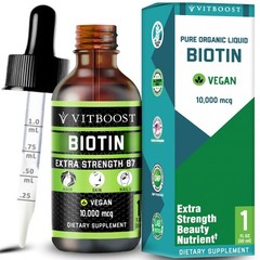 Liquid Biotin Drops 10,000mcg with Extra 1 Fl Oz (Pack of 1)